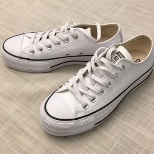 Converse Shoes - White Leather Platform Converse size 6.5 Converse Shoes - White Leather Platform Converse size 6.5